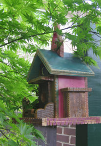 Creative birdhouses at Pacific Place Urban Senior Living